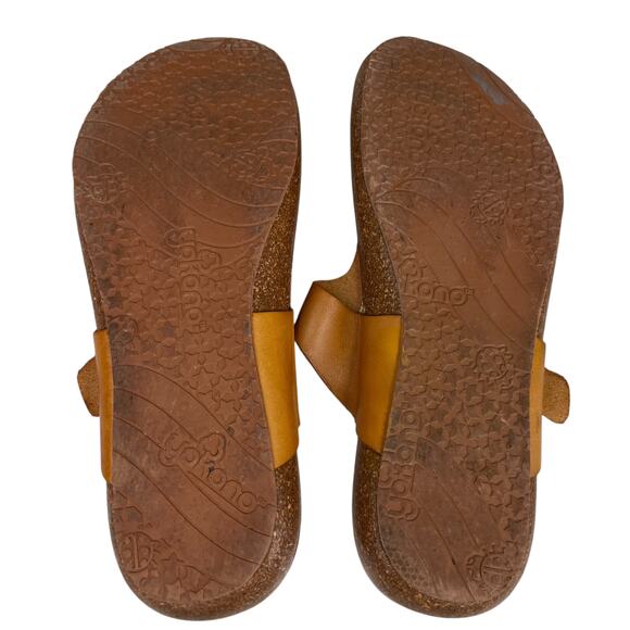Yokono Leather T-Strap Sandals Cork Footbed Comfort Thong 8 - Picture 8 of 11